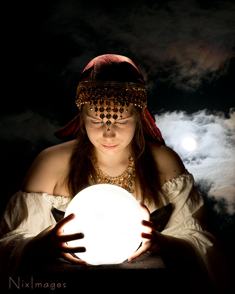Gypsy Fortune teller with crystal ball